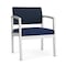 Lesro Lenox Steel Wide Guest Chair Metal Frame, Silver, RF Blueberry Back, MD Ink Seat LS1201 - alternate 1